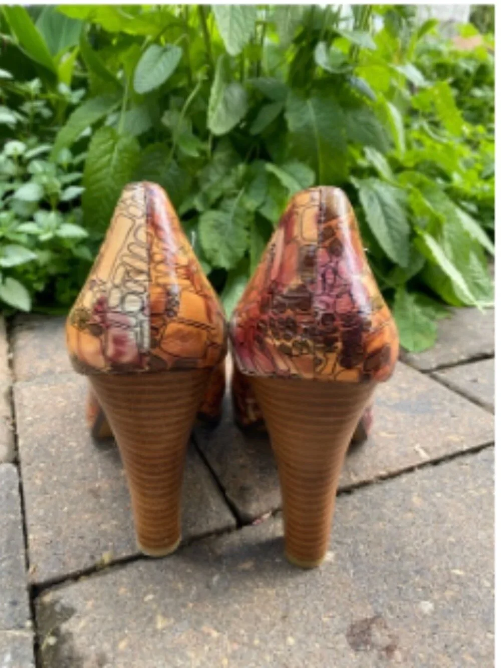 Naughty Monkey Peep-Toe Pumps — Mosaic Print, Size 8 — NWOT Summer Sale
